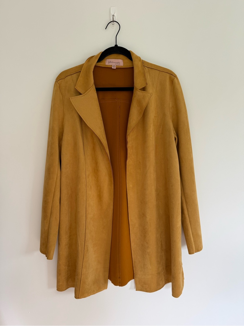 Philosophy Republic Clothing Mustard Faux Suede Open Front Jacket Medium